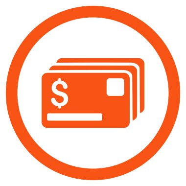 Kredi kartları yuvarlak vektör simgesi