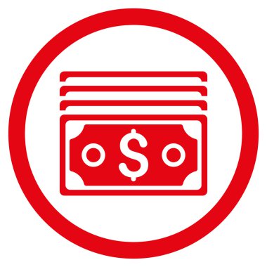 Doları banknot yuvarlak vektör simgesi
