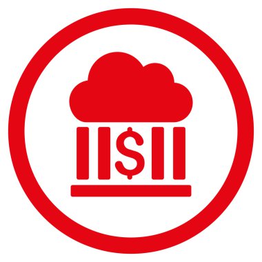 Bulut banka yuvarlak vektör simgesi