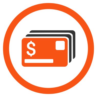 Kredi kartları yuvarlak vektör simgesi