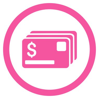 Kredi kartları yuvarlak vektör simgesi