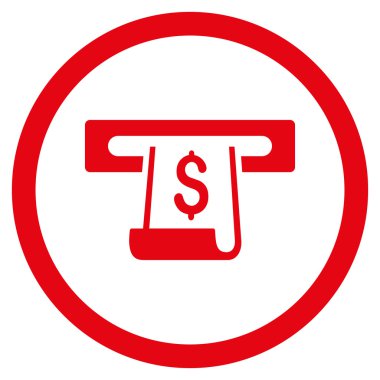 Kağıt giriş yuvası yuvarlak vektör simgesi