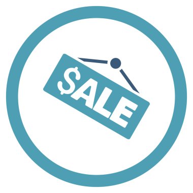 Satılık tabela yuvarlak vektör simgesi