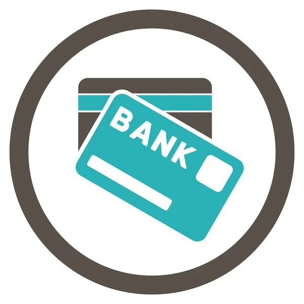 Τράπεζα εικονίδιο στρογγυλεμένες διάνυσμα κάρτες — Διανυσματικό Αρχείο