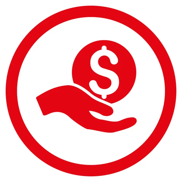Donazione di denaro Icona vettoriale arrotondata — Vettoriale Stock