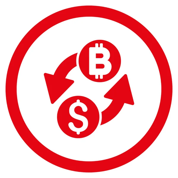 Dollar Bitcoin utbyte rundade vektor ikon — Stock vektor