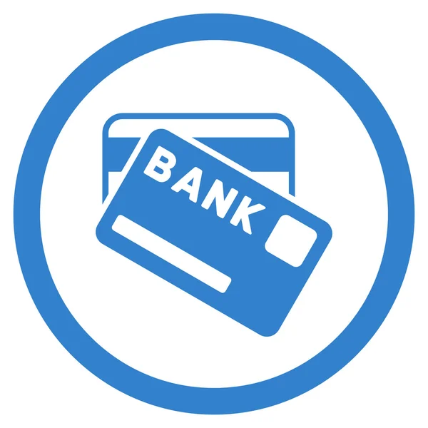Ícone de vetor arredondado de cartões bancários — Vetor de Stock