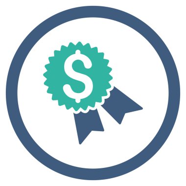 Para ödülü yuvarlak vektör simgesi