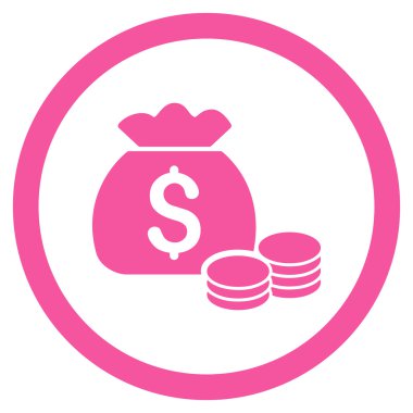 Para çantası yuvarlak vektör simgesi