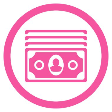 Banknot yuvarlak vektör simgesi