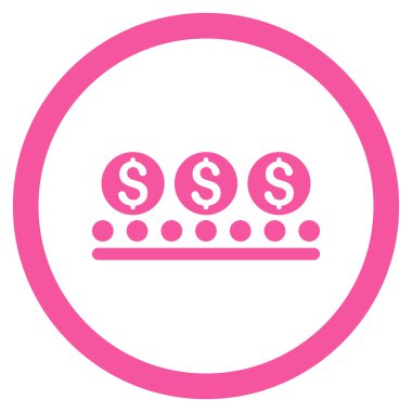 Para konveyör yuvarlak vektör simgesi