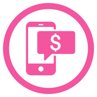 Para telefon Sms vektör simge yuvarlak