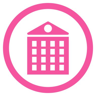 Çok katlı ev yuvarlak vektör simgesi