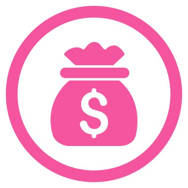 Para çantası yuvarlak vektör simgesi