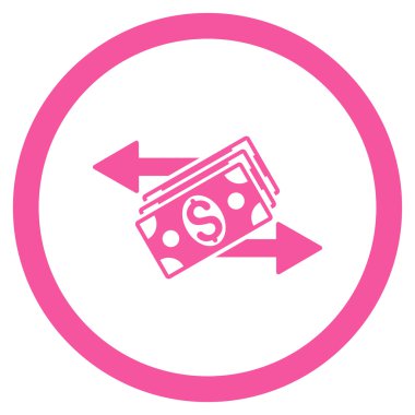 Doları banknot ödemeler yuvarlak vektör simgesi