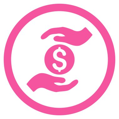 İş sigorta eller yuvarlak vektör simgesi