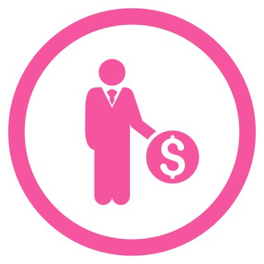 Bankacı yuvarlak vektör simgesi