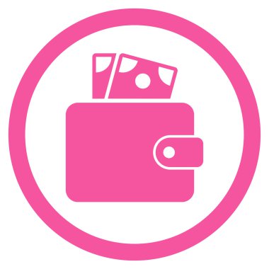 M-cüzdan yuvarlak vektör simgesi