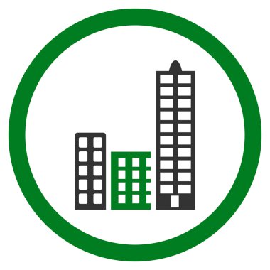 Şehir yuvarlak vektör simgesi