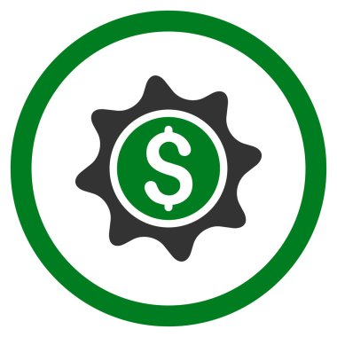 Para etiket yuvarlak vektör simgesi