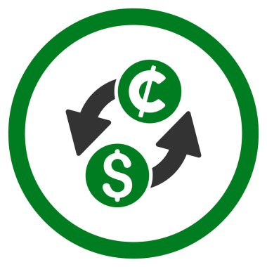 Doları Cent Exchange vektör simge yuvarlak