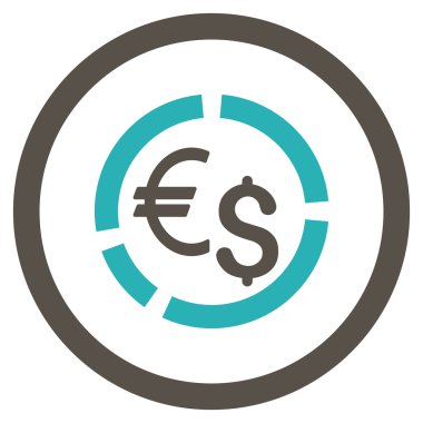 Para birimi diyagramı yuvarlak vektör simgesi