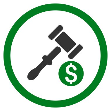 Açık artırma yuvarlak vektör simgesi