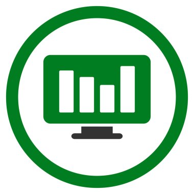 Çubuk yuvarlak vektör simge izleme grafiği