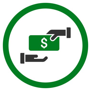 Rüşvet yuvarlak vektör simgesi