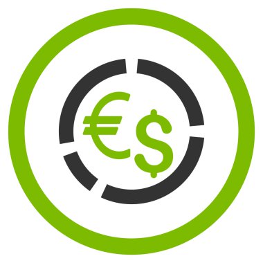 Para birimi diyagramı yuvarlak vektör simgesi