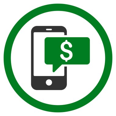 Para telefon Sms vektör simge yuvarlak