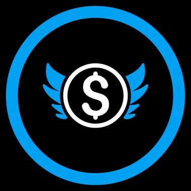 Melek yatırım yuvarlak vektör simgesi