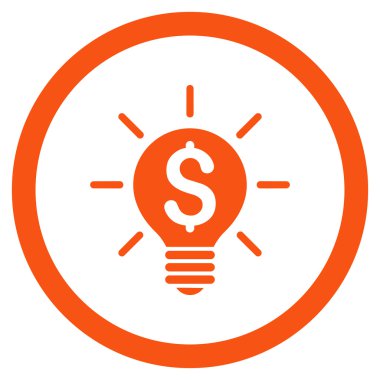 İş fikri ampul yuvarlak vektör simgesi