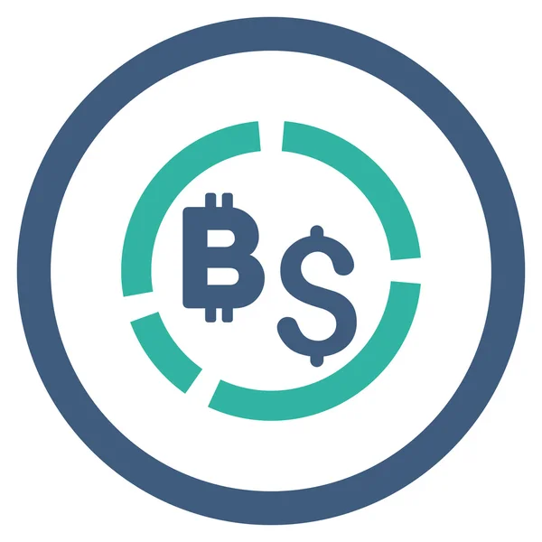 Ikona wektor zaokrąglona finansowych diagramu Bitcoin — Wektor stockowy