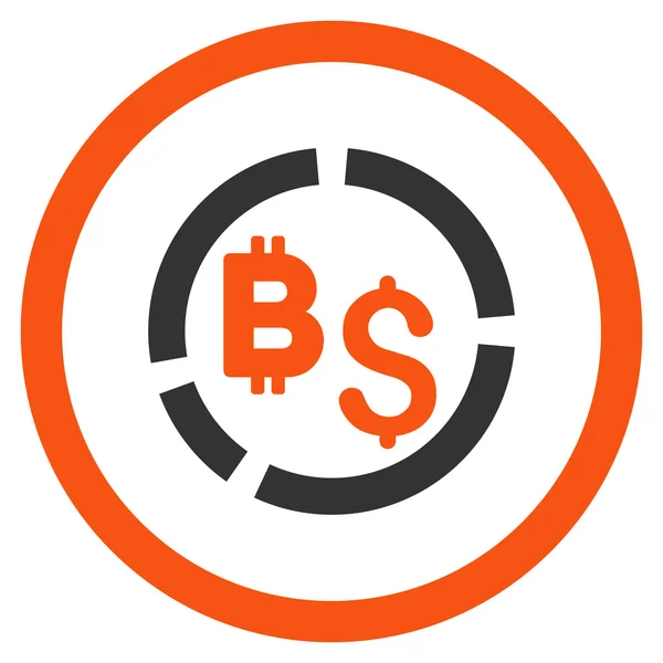 Bitcoin Diagrama Financeiro Rounded Vector Icon —  Vetores de Stock