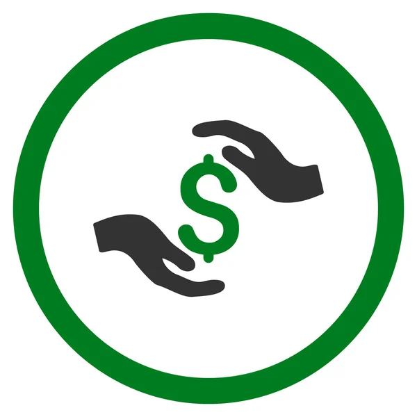 Dolaru péče o ruce zaoblené vektorové ikony — Stockový vektor
