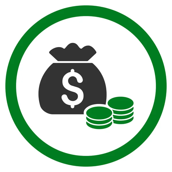 Peníze pytle zaoblené vektorové ikony — Stockový vektor