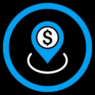 Banka yuvarlak vektör simgesi yerleştir