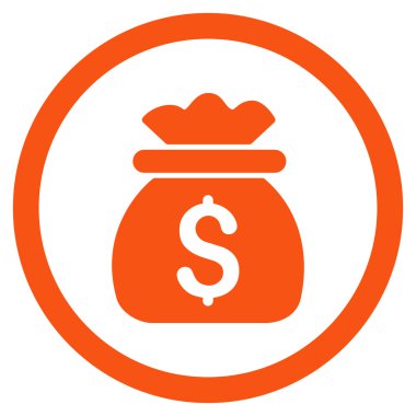 Para çantası yuvarlak vektör simgesi