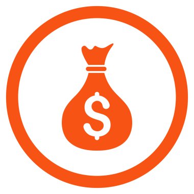 Para çantası yuvarlak vektör simgesi