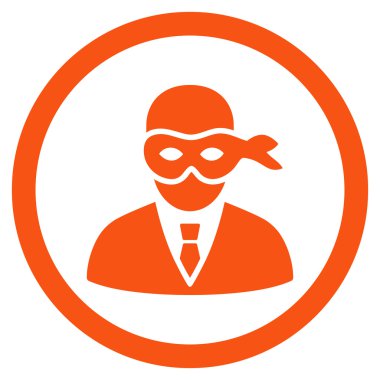Maskeli hırsız yuvarlak vektör simgesi