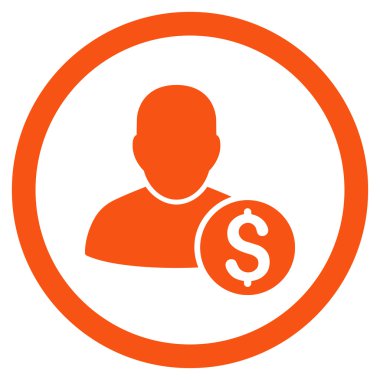 İşadamı yuvarlak vektör simgesi