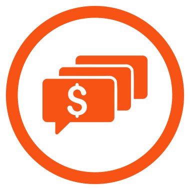 Para iletileri yuvarlak vektör simgesi