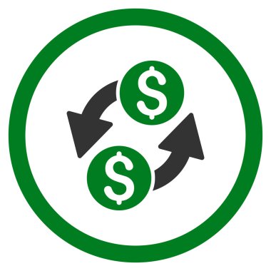 Dolar döviz vektör simge yuvarlak