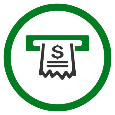 Kağıt giriş makine yuvarlak vektör simgesi