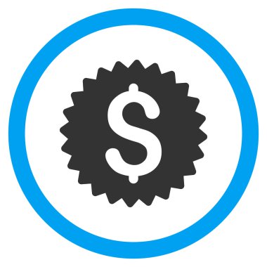 Banka mührü düz yuvarlak vektör simgesi