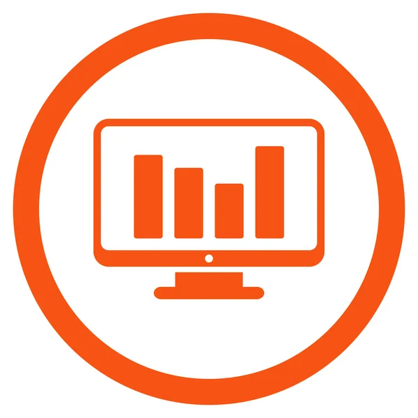 Gráfico de barras Monitoramento Rounded Vector Icon — Vetor de Stock