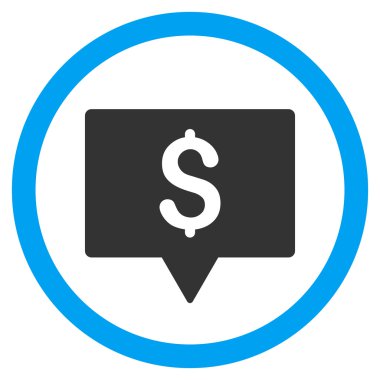 Banka harita işaretçi düz yuvarlak vektör simgesi