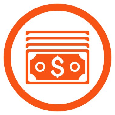 Doları banknot yuvarlak vektör simgesi