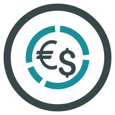 Para birimi diyagramı yuvarlak vektör simgesi
